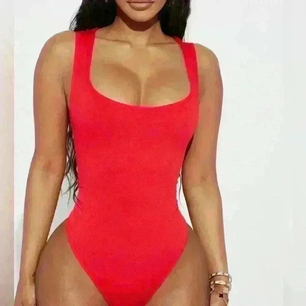 NWT Red razor back bodysuit